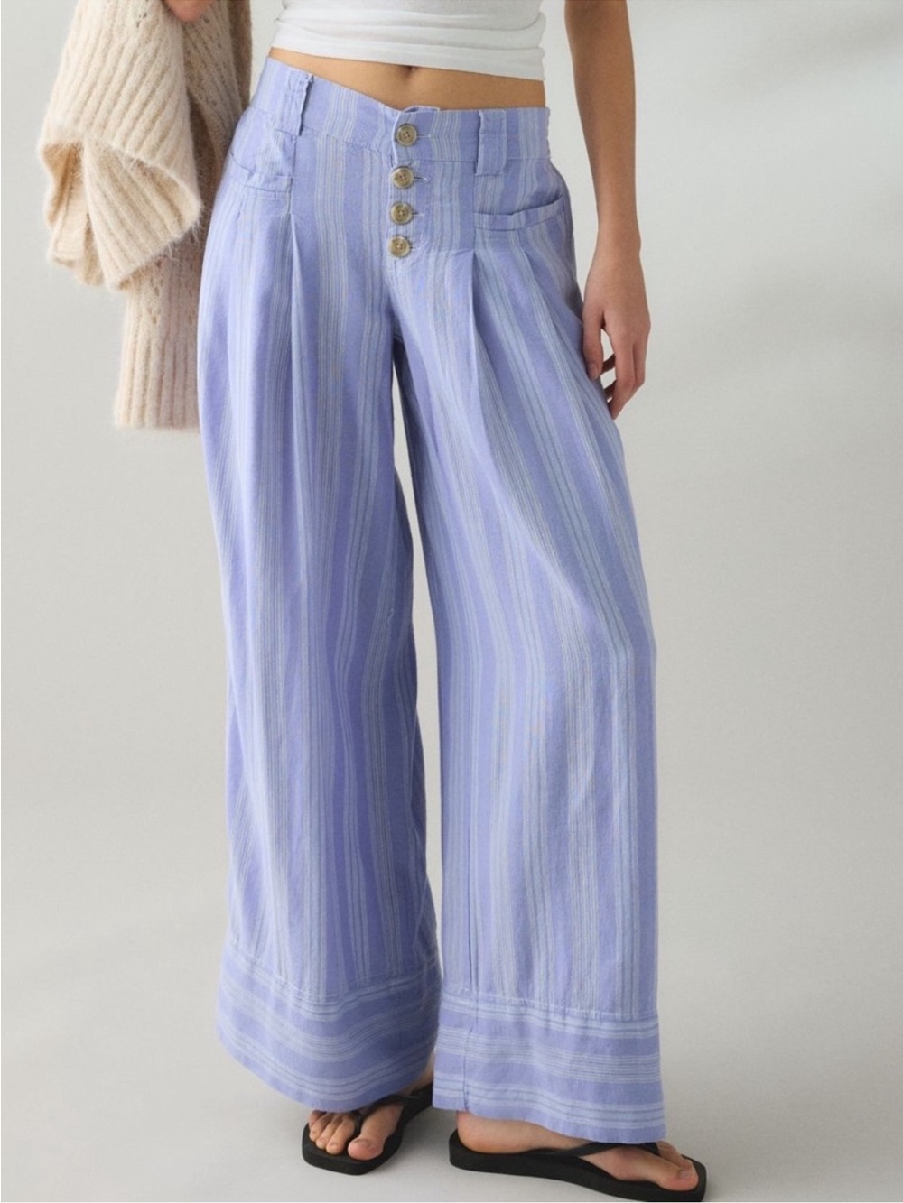 Urban Outfitters Daybreak Linen Blend Wide Leg PantS. NWT